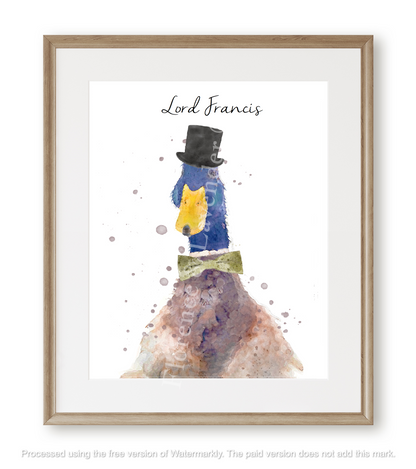 Personalised 'Lord & Lady' Duck Prints - Florence & Lavender