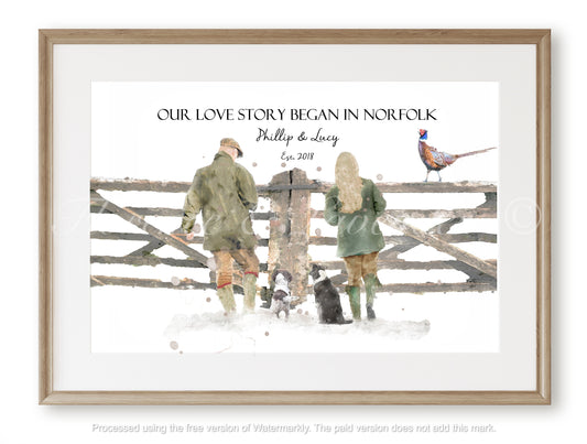Personalised - 'Love In The Countryside' Print - Florence & Lavender