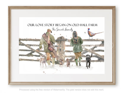Personalised - 'Love In The Countryside' Print - Florence & Lavender