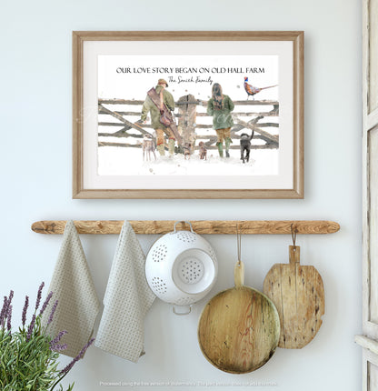 Personalised - 'Love In The Countryside' Print - Florence & Lavender