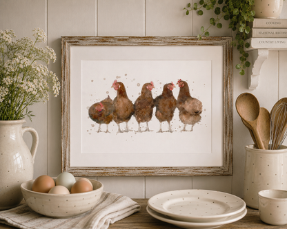 'A Mothers Meeting' Chicken Print