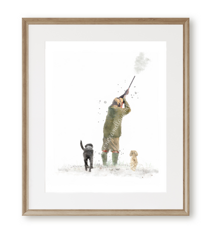 Personalised 'On The Peg'-Man & His Dog Print - Florence & Lavender