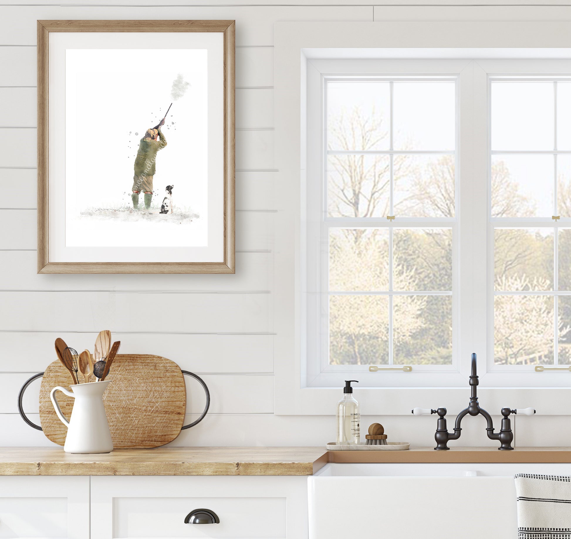 Personalised 'On The Peg'-Man & His Dog Print - Florence & Lavender
