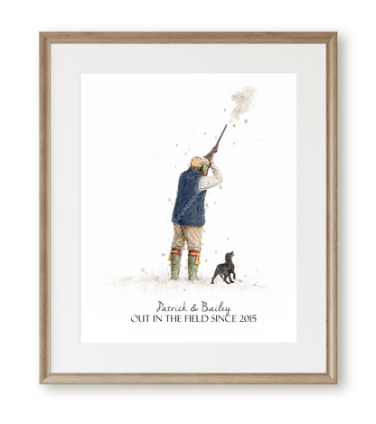 Personalised 'On The Peg'-Man & His Dog Print