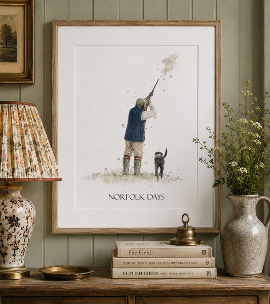 Personalised 'On The Peg'-Man & His Dog Print