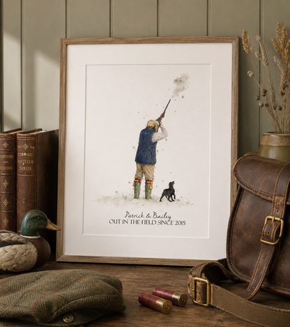 Personalised 'On The Peg'-Man & His Dog Print