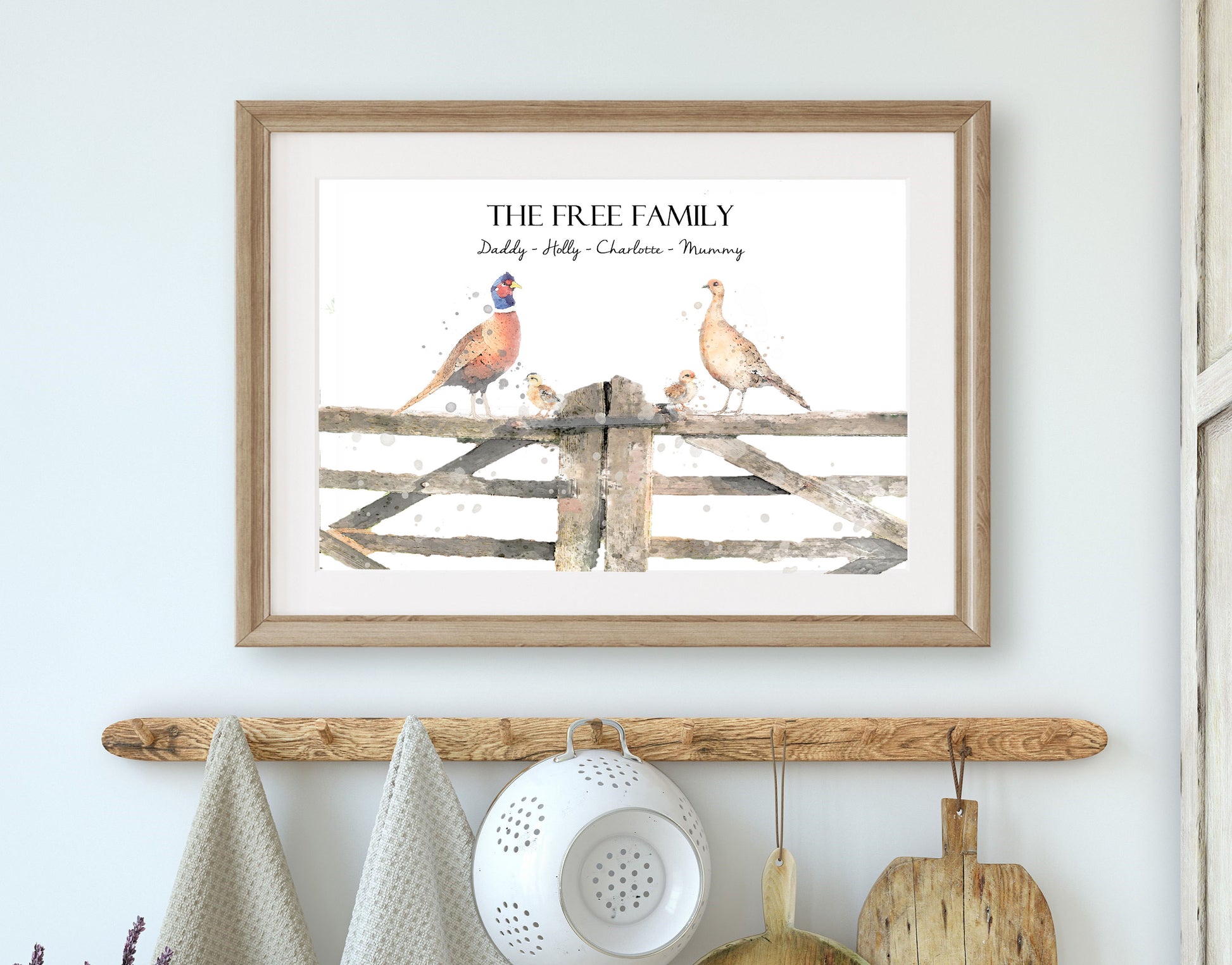 Personalised Pheasant Family Print - Florence & Lavender