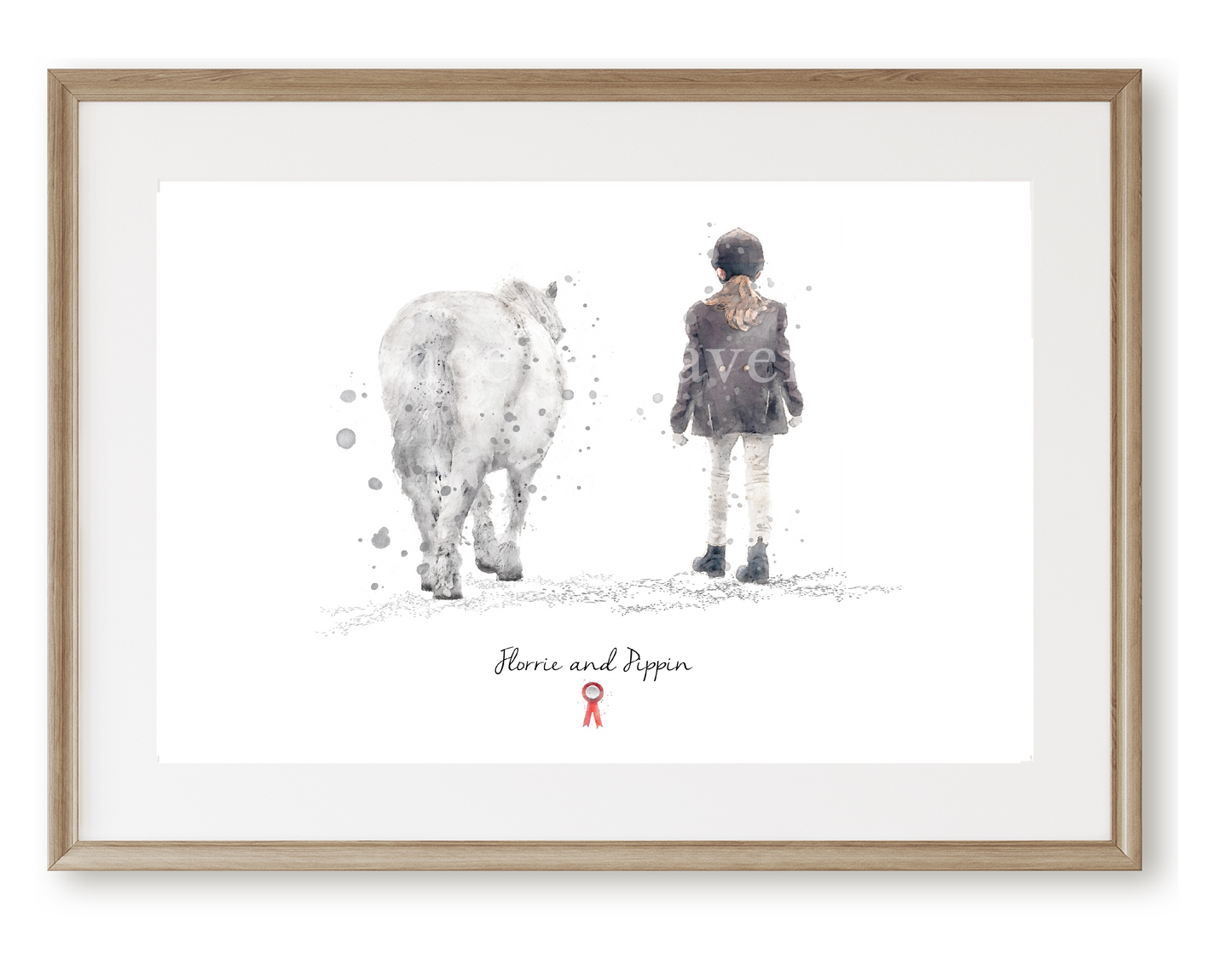 Personalised Child & Pony Print - Florence & Lavender