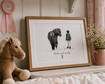 Personalised Child & Pony Print - Florence & Lavender