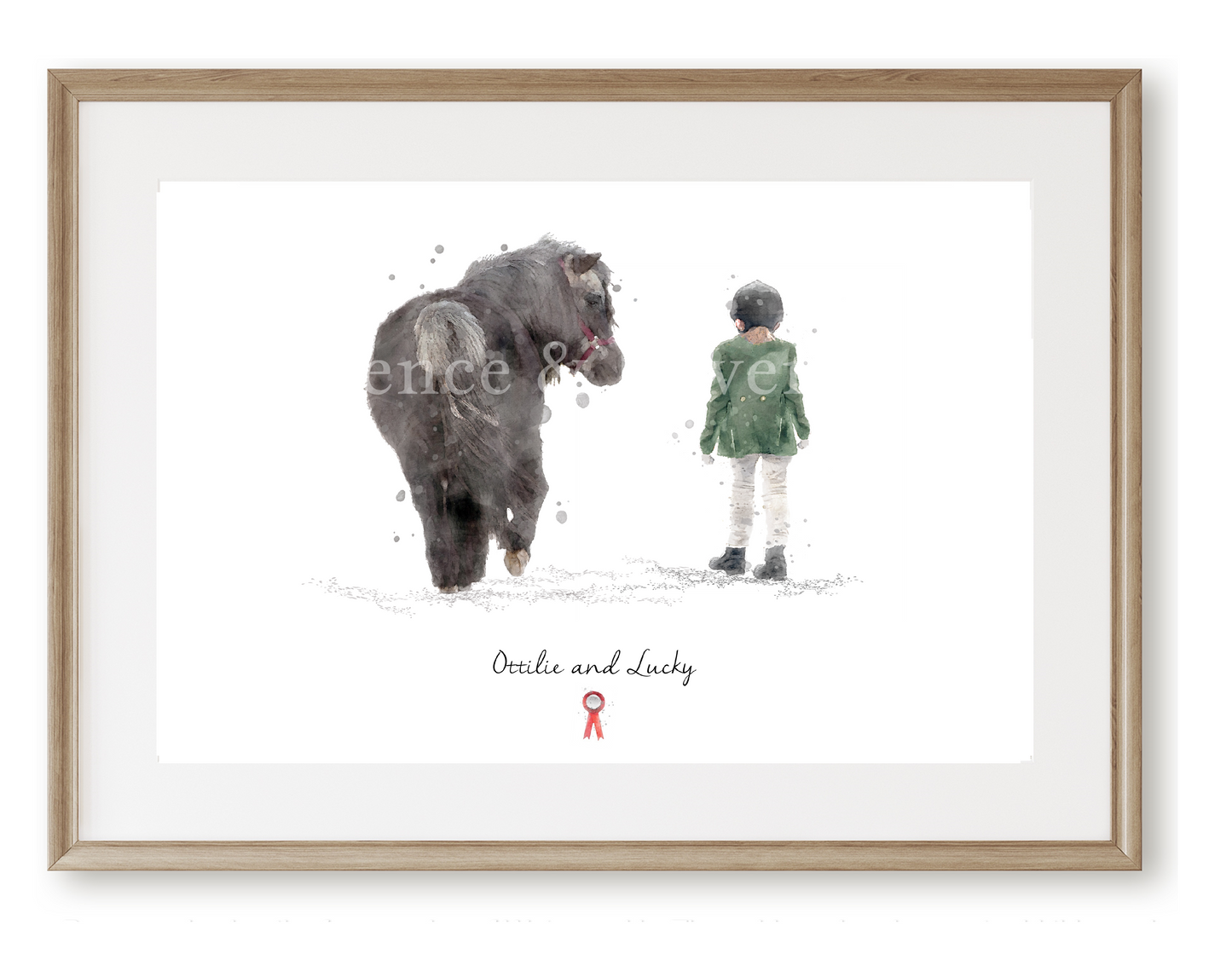 Personalised Child & Pony Print - Florence & Lavender