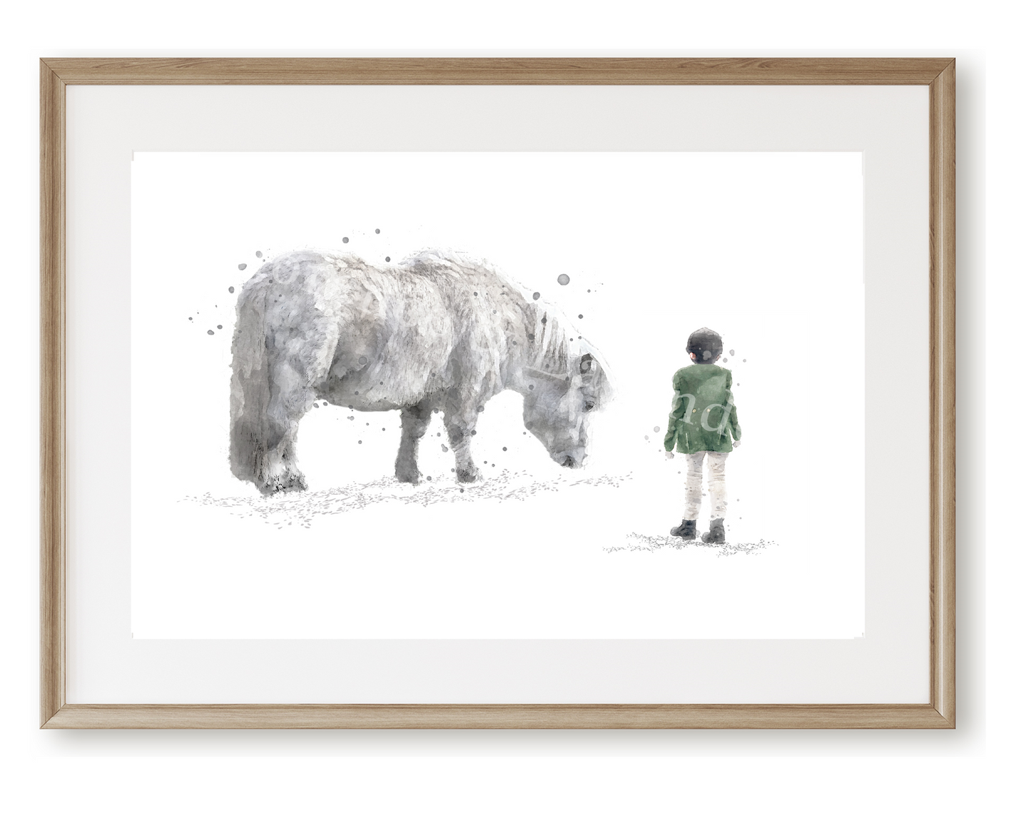 Personalised Child & Pony Print - Florence & Lavender