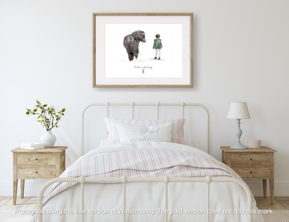 Personalised Child & Pony Print - Florence & Lavender