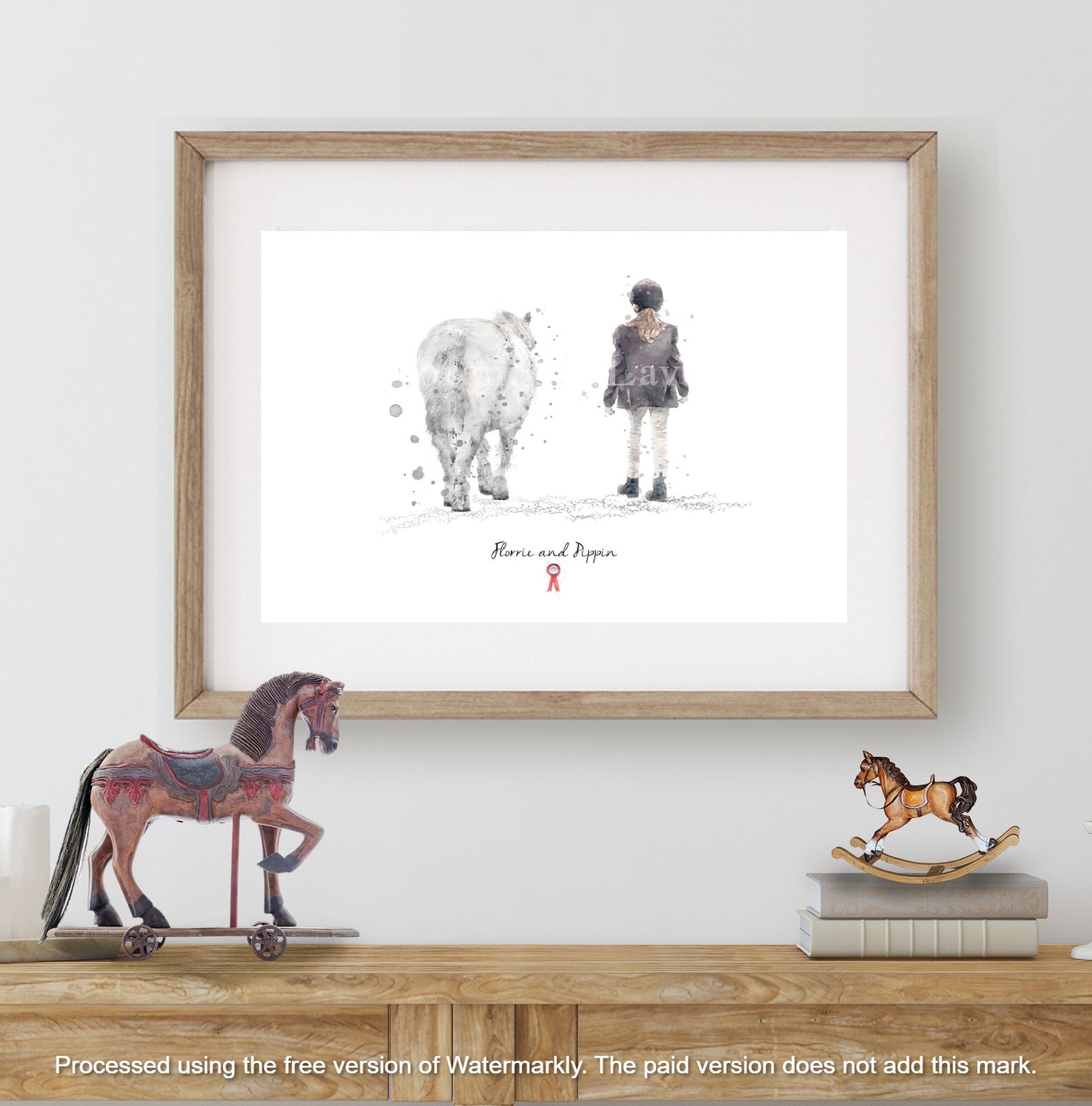 Personalised Child & Pony Print - Florence & Lavender