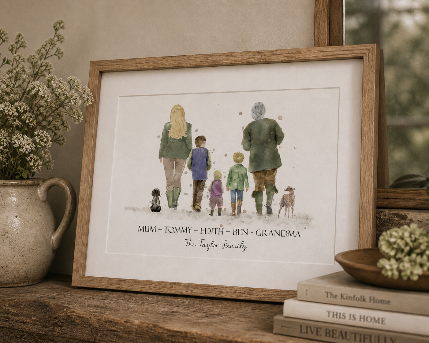 Personalised 'Country Walks' - Family Print - TWO FEMALE VERSION - Florence & Lavender