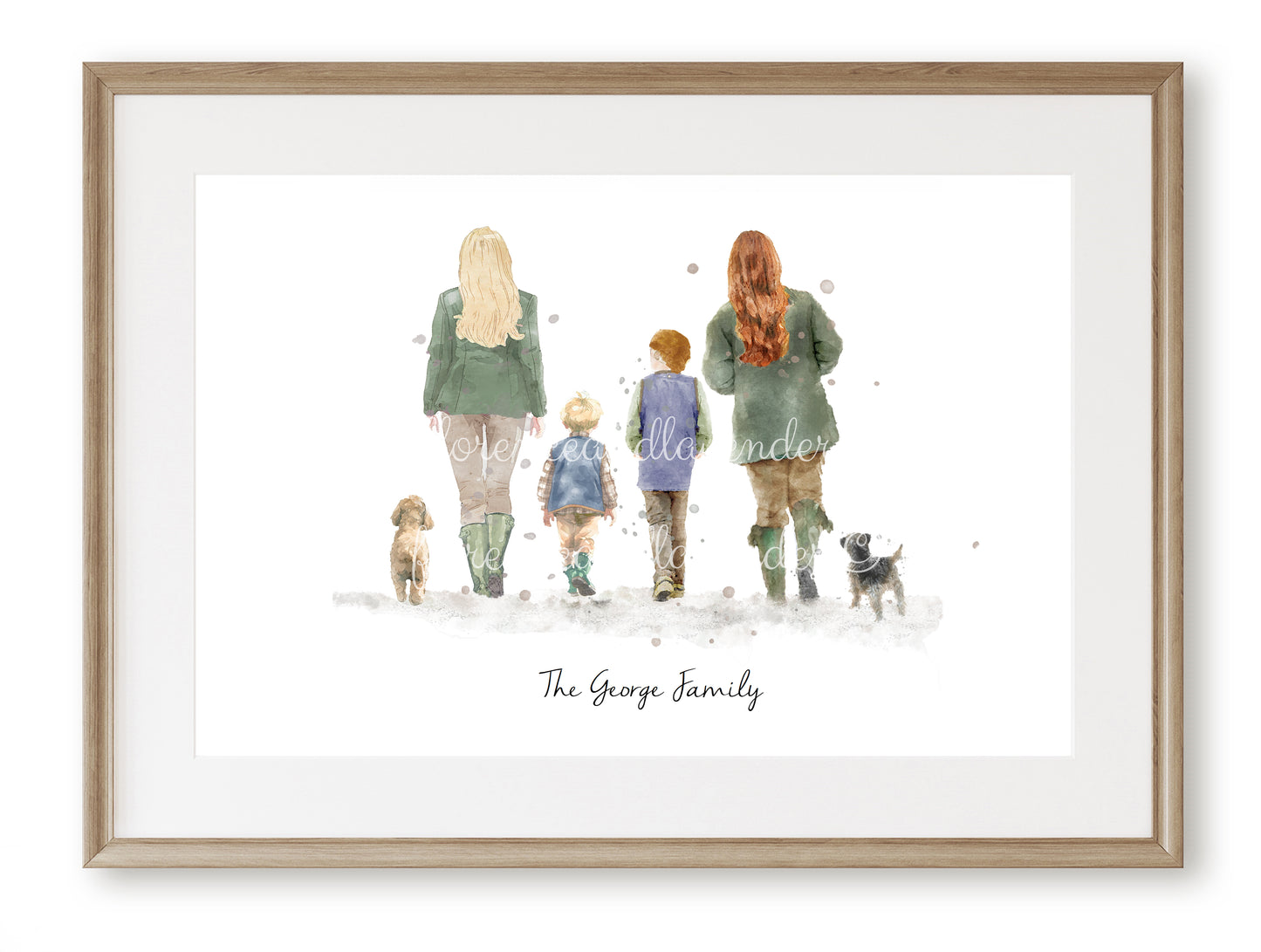 Personalised 'Country Walks' - Family Print - TWO FEMALE VERSION - Florence & Lavender