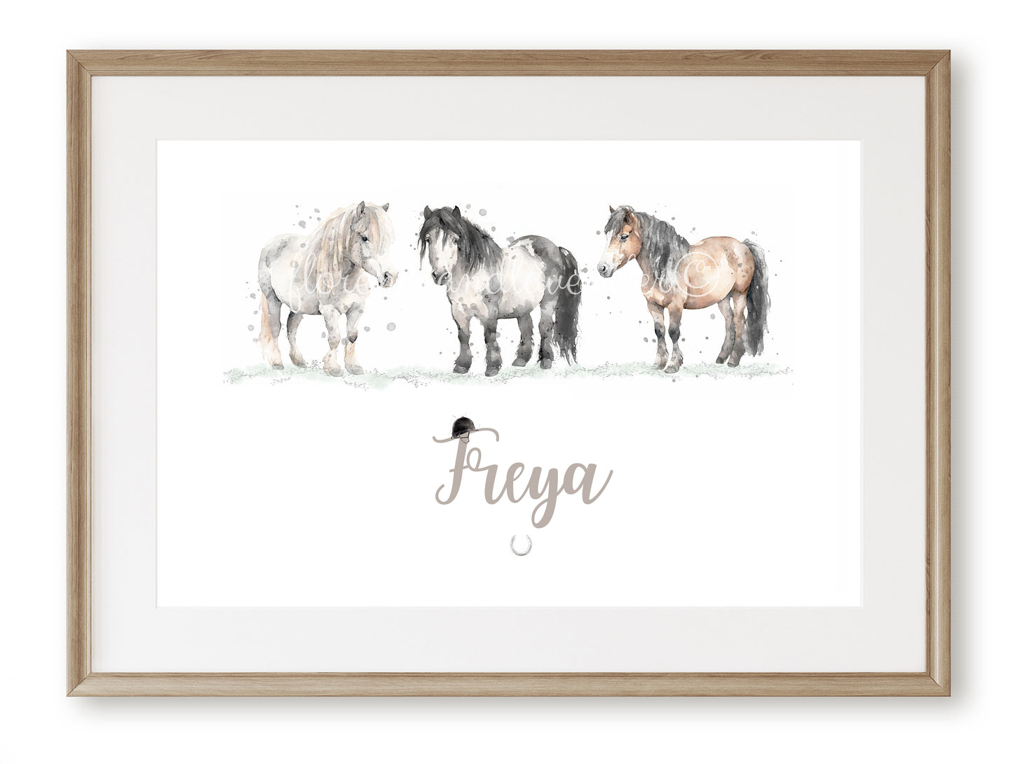 Personalised Shetland Pony Print - Florence & Lavender