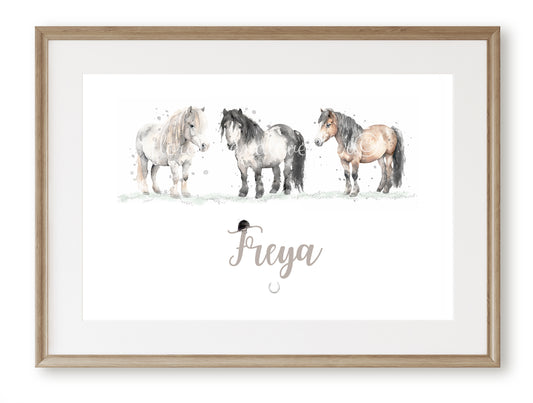 Personalised Shetland Pony Print - Florence & Lavender