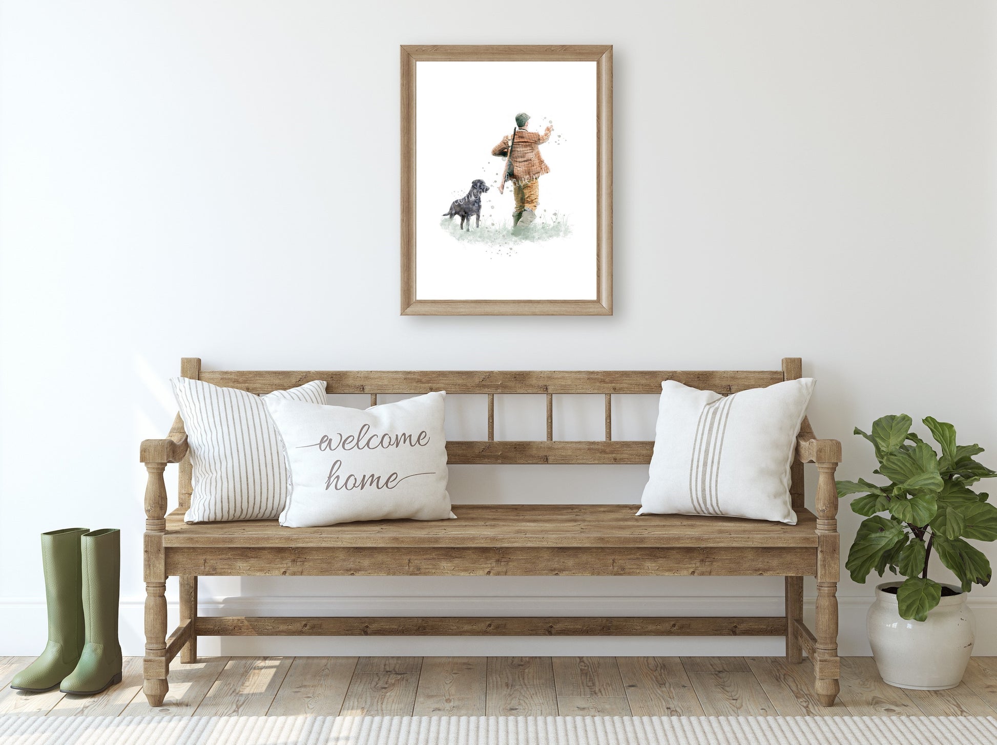 'Retrieve' Man & Labrador Print - Florence & Lavender