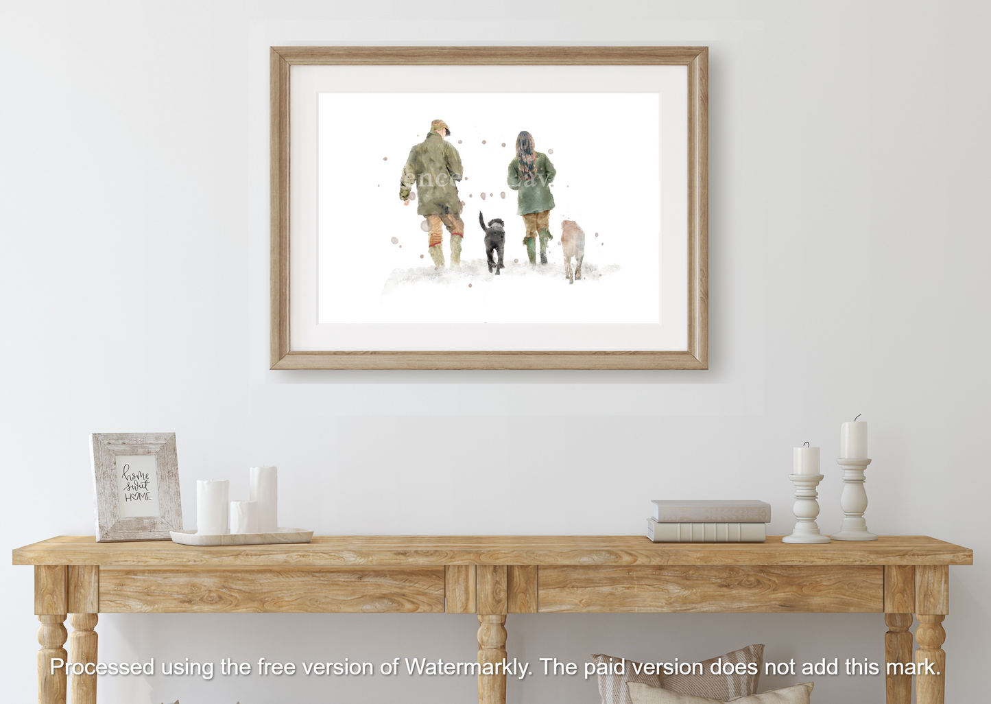 Personalised 'Soul Mates' - Couple & Dog Print - Florence & Lavender