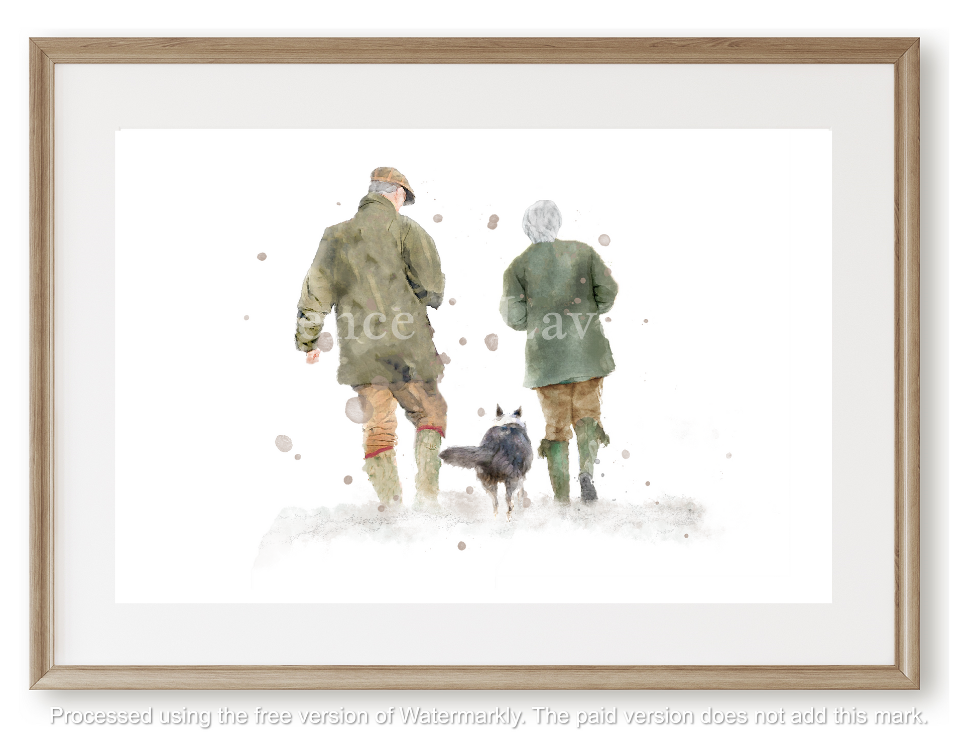 Personalised 'Soul Mates' - Couple & Dog Print - Florence & Lavender
