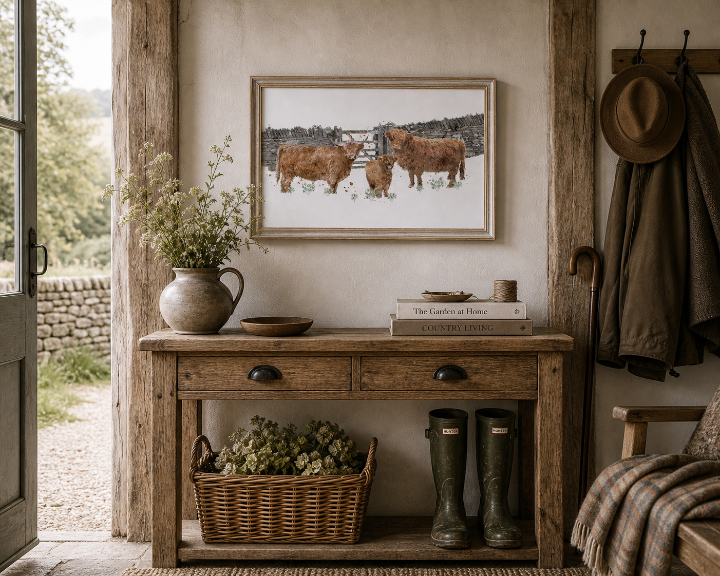''The Family'' Highland Cow Print - Florence & Lavender