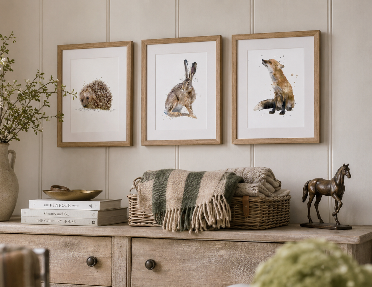 Trio Of Fine Art Woodland Animal Prints