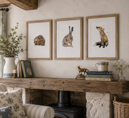 Trio Of Fine Art Woodland Animal Prints