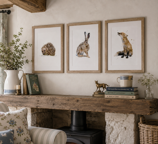 Trio Of Fine Art Woodland Animal Prints