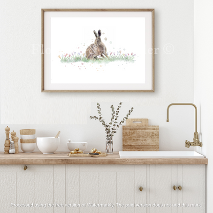 ''Amongst The Meadow'' - Hare Print - Florence & Lavender