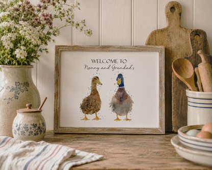 Personalised Duck Print - Florence & Lavender