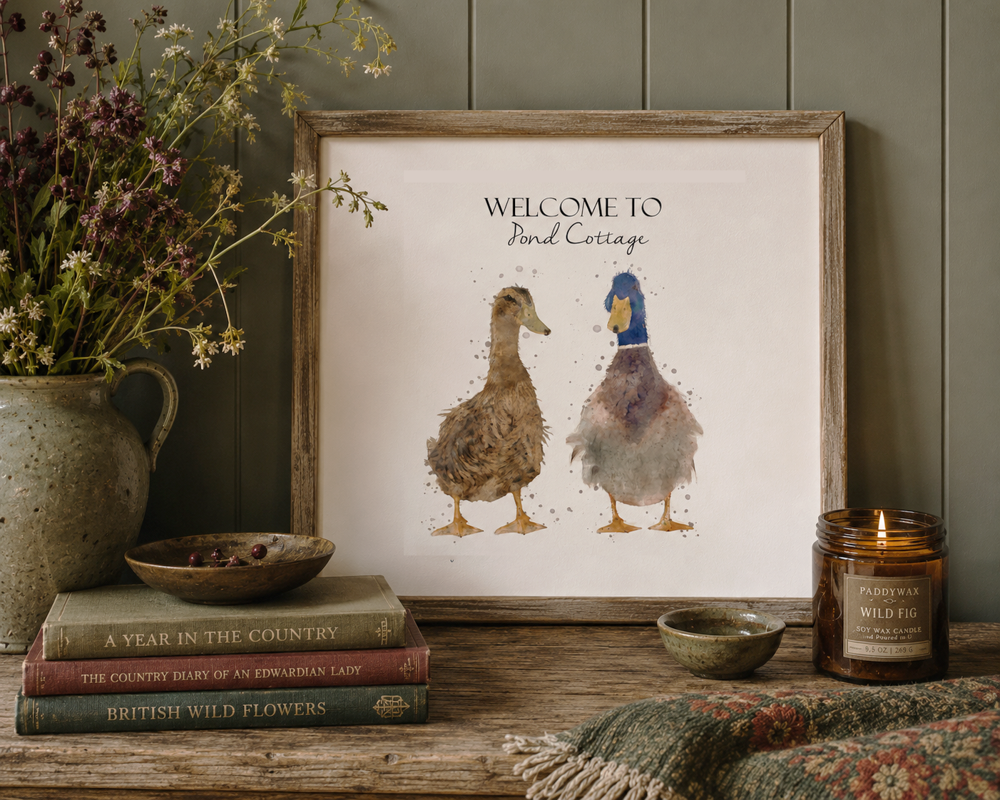 Personalised Duck Print - Florence & Lavender