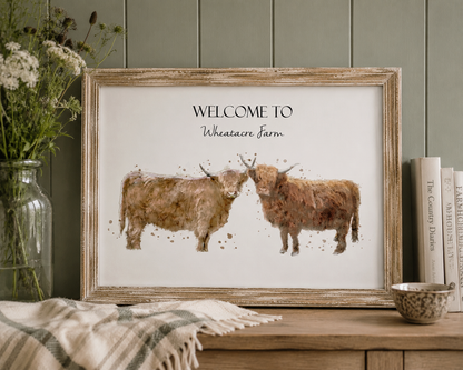 Personalised Highland Cow Print