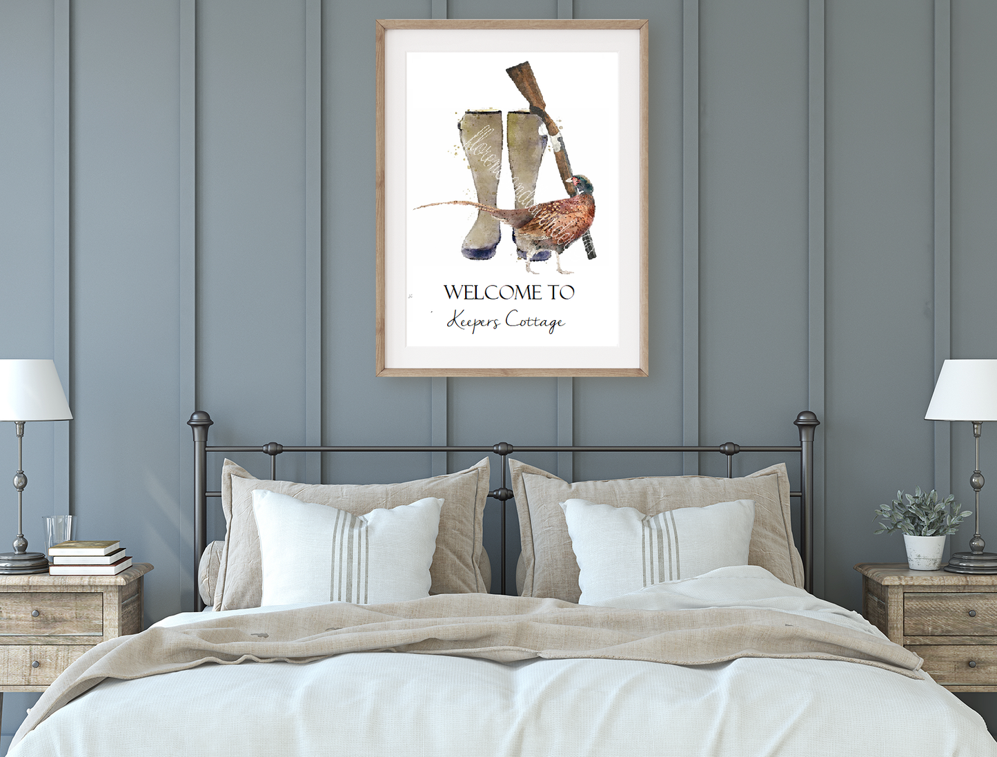 Personalised Welly Boot Home Print - Florence & Lavender