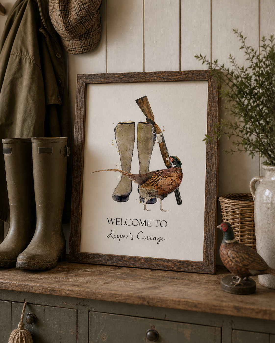 Personalised Welly Boot Home Print - Florence & Lavender