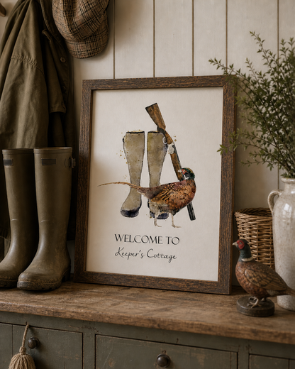 Personalised Welly Boot Home Print - Florence & Lavender