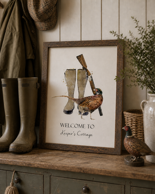 Personalised Welly Boot Home Print - Florence & Lavender