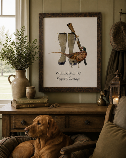 Personalised Welly Boot Home Print - Florence & Lavender