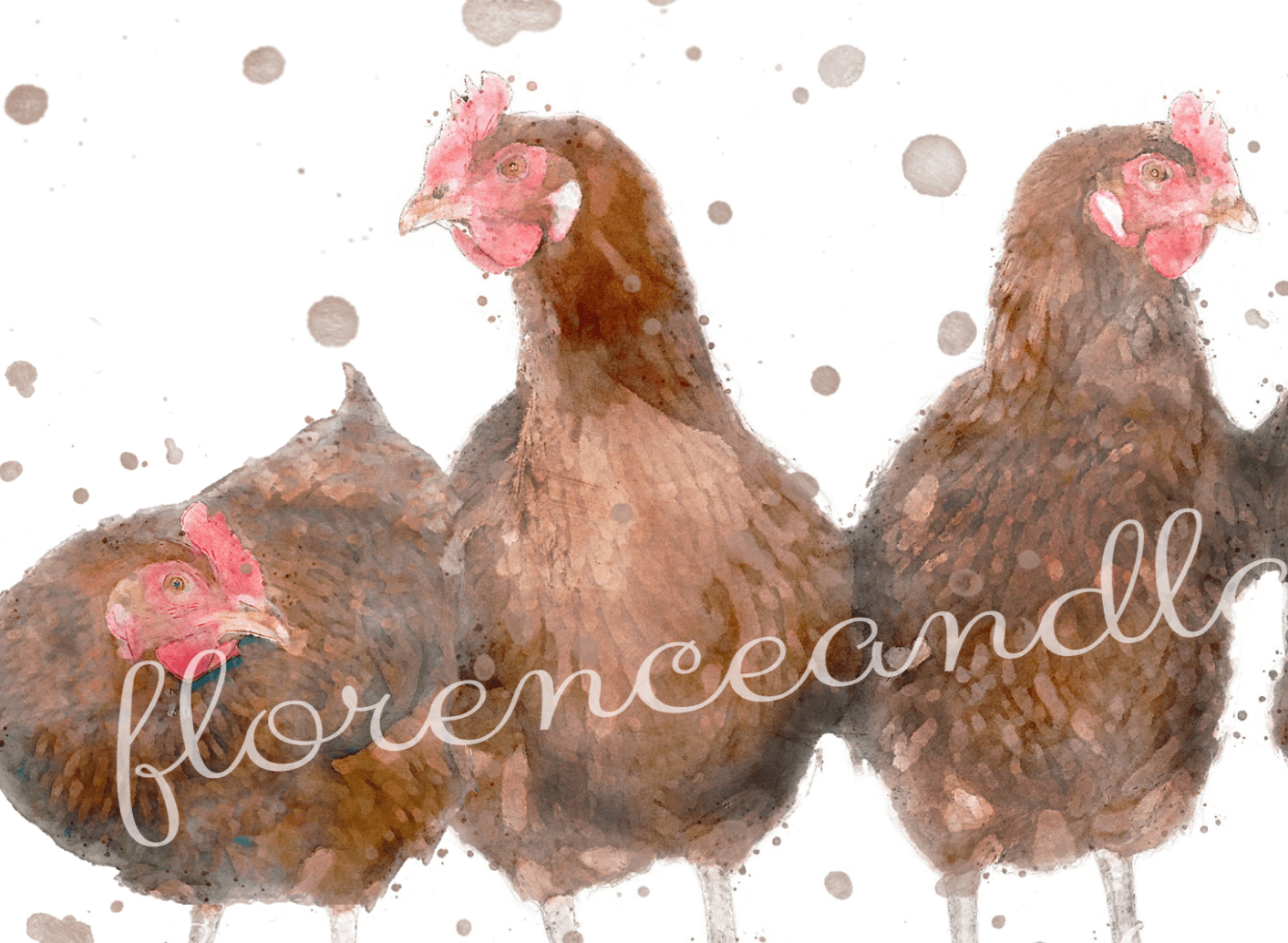'A Mothers Meeting' Chicken Print - Florence & Lavender