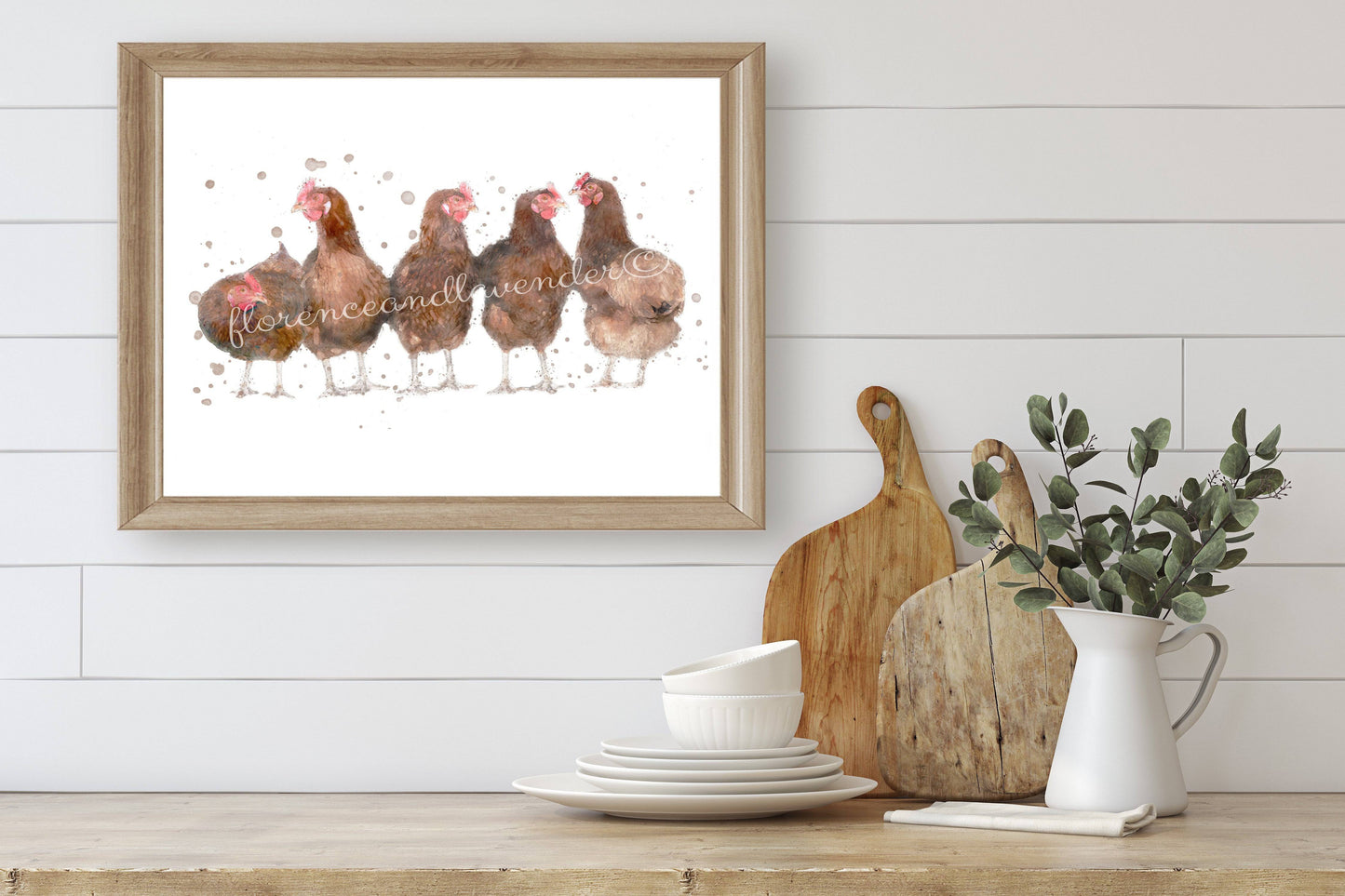 'A Mothers Meeting' Chicken Print - Florence & Lavender