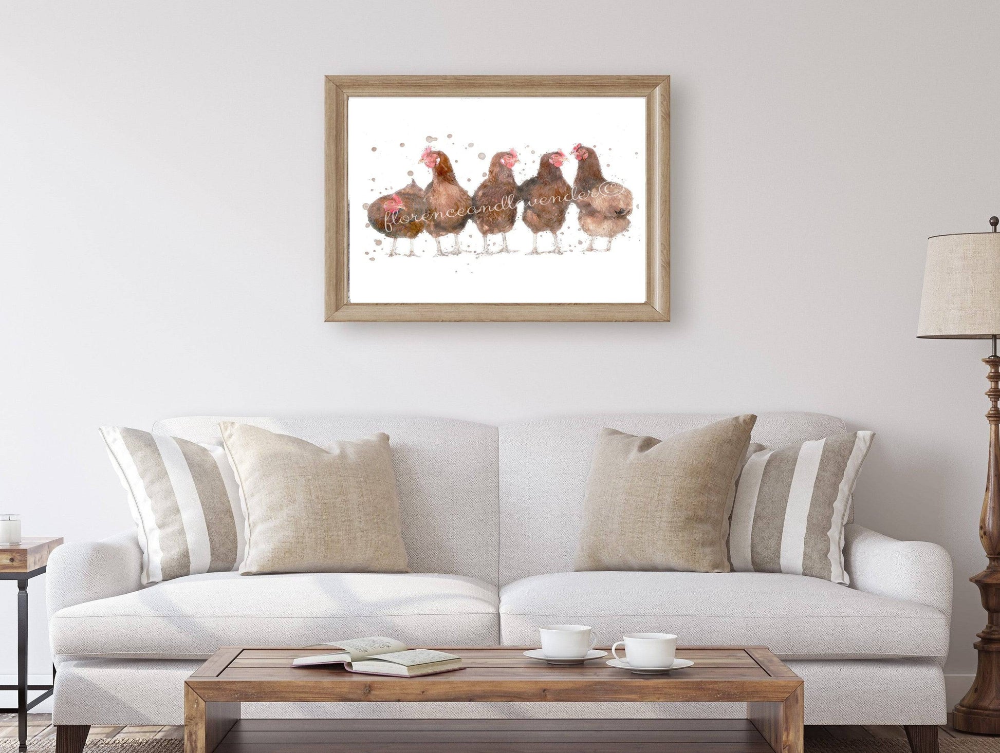 'A Mothers Meeting' Chicken Print - Florence & Lavender