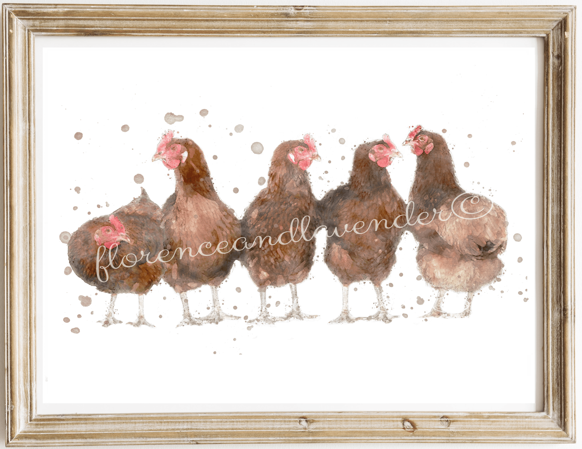 'A Mothers Meeting' Chicken Print - Florence & Lavender