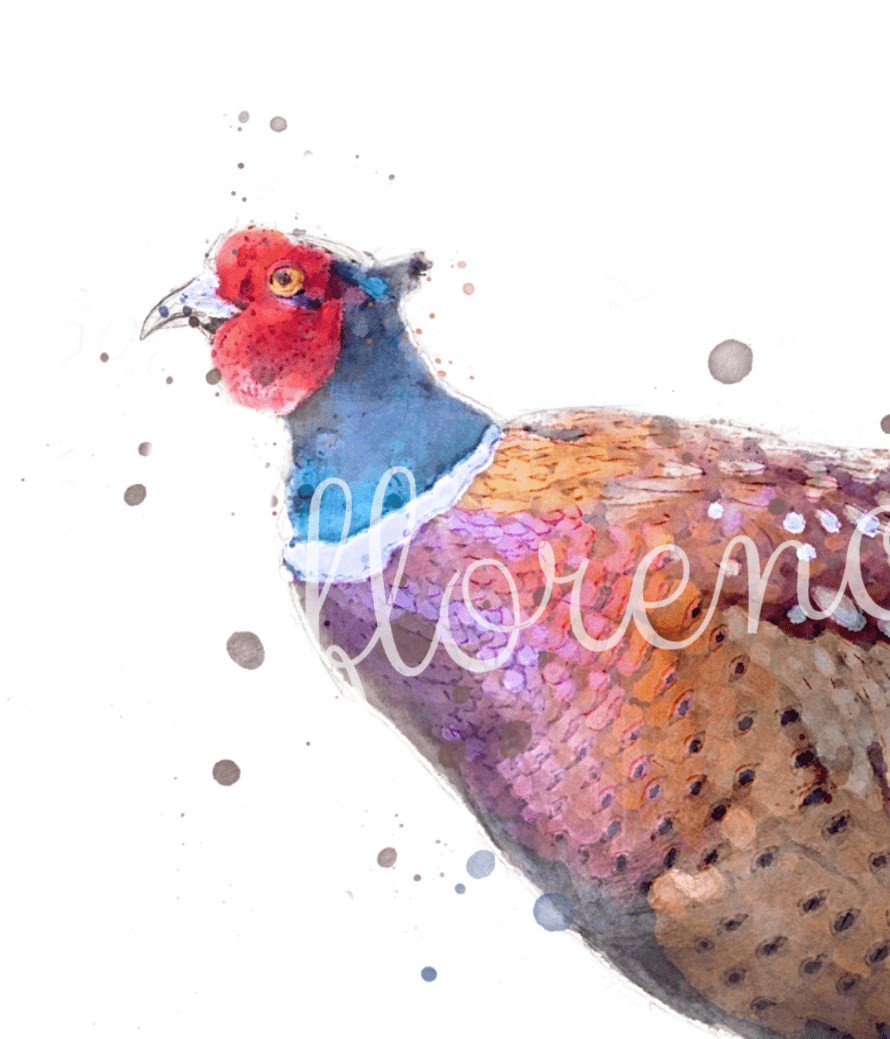 'A Walk In The Country' Watercolour Pheasant Print - Florence & Lavender