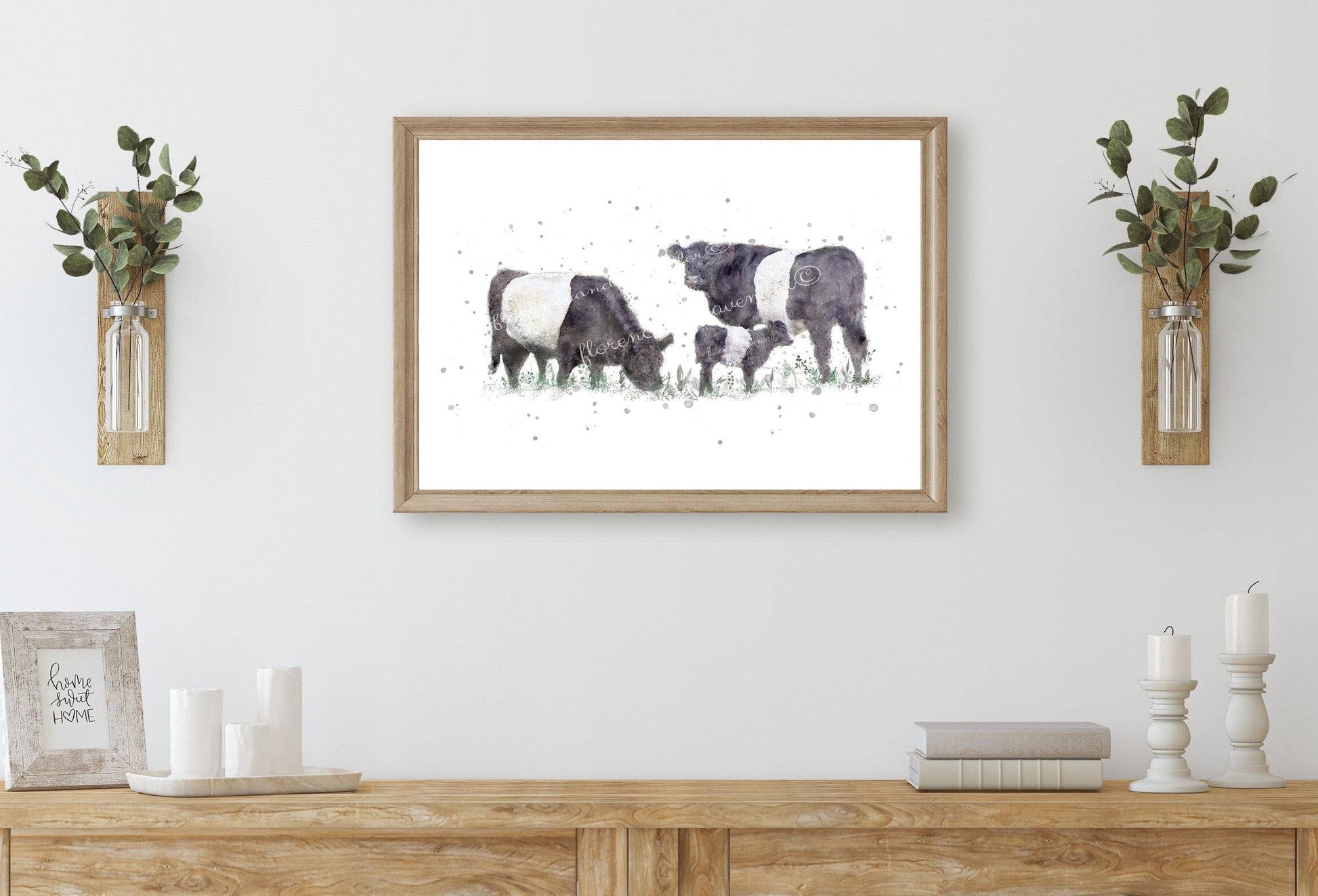Belted Galloway Cow Print - Florence & Lavender