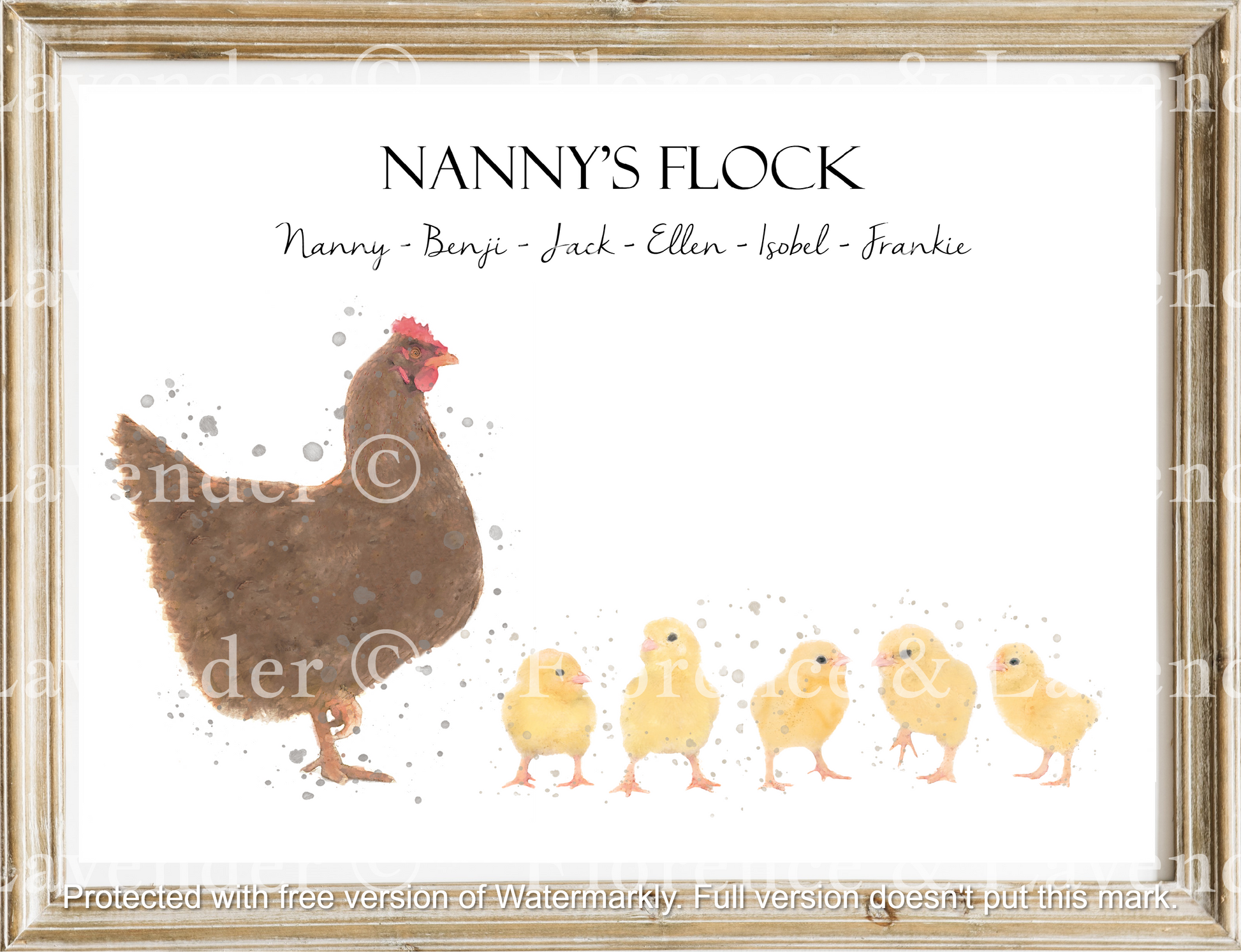 Personalised Chicken Family Print - Florence & Lavender