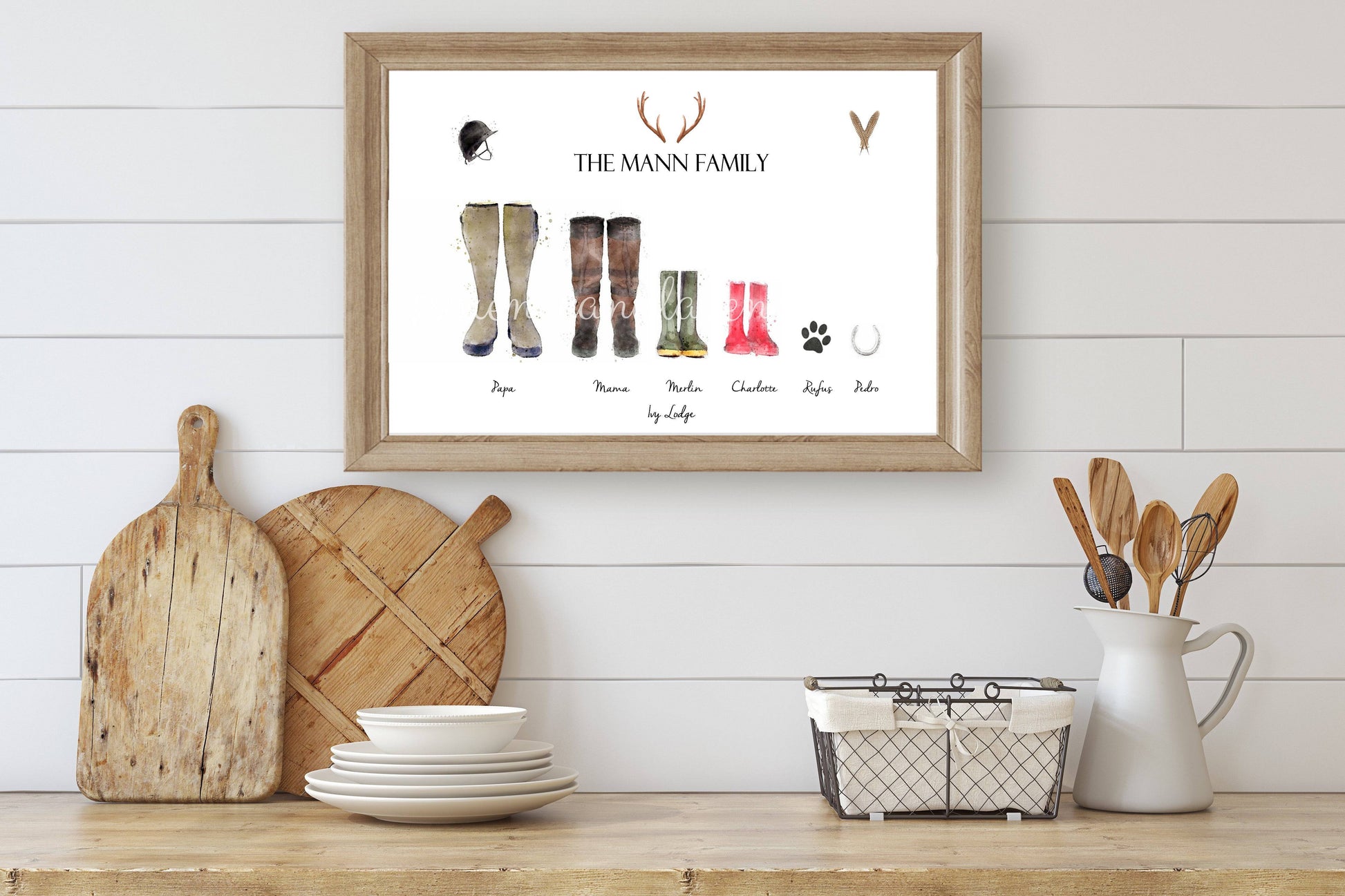 Country Family Welly Boots Print - Florence & Lavender