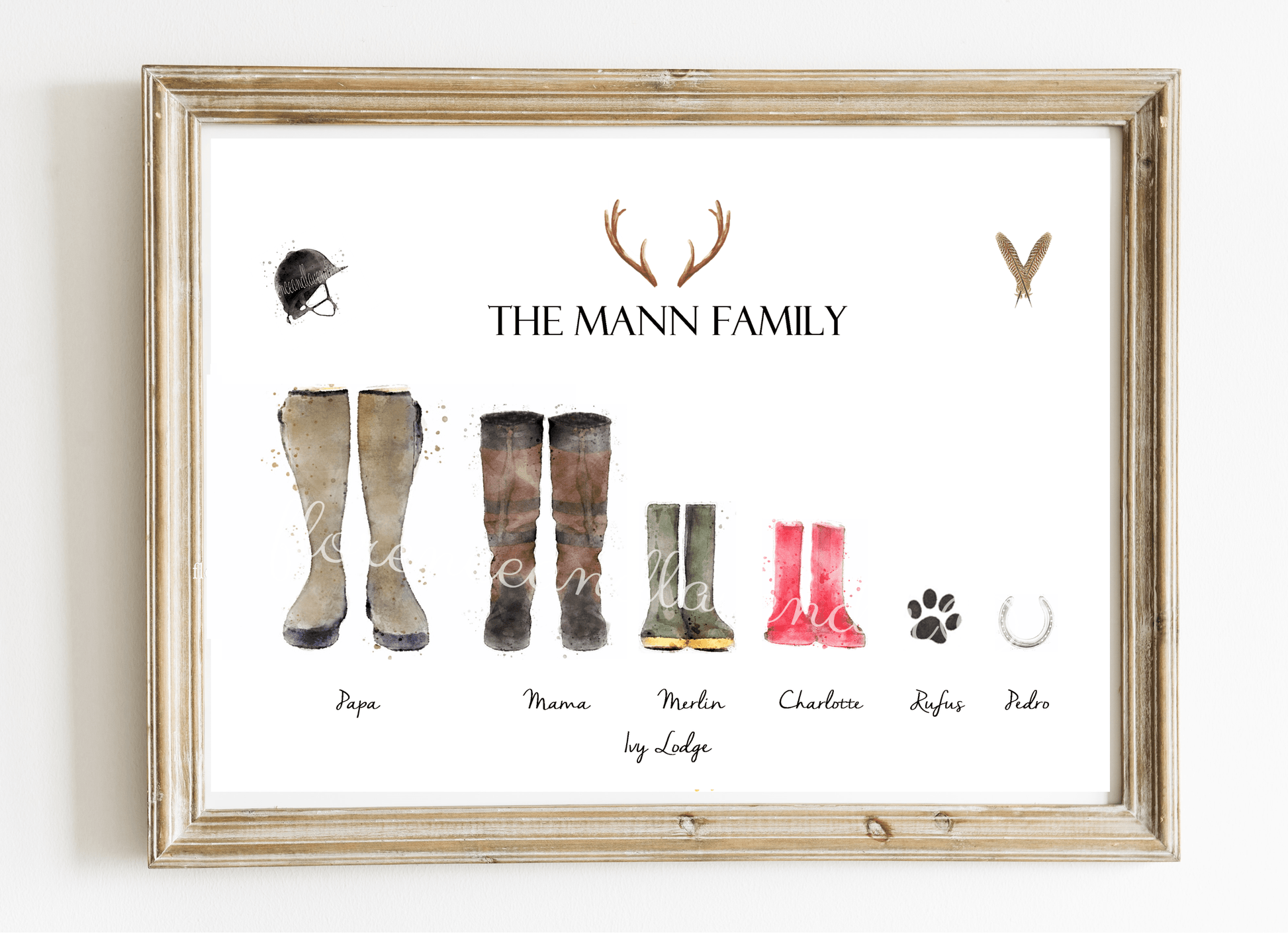 Country Family Welly Boots Print - Florence & Lavender