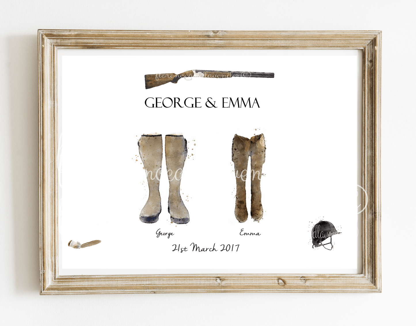 Country Family Welly Boots Print - Florence & Lavender