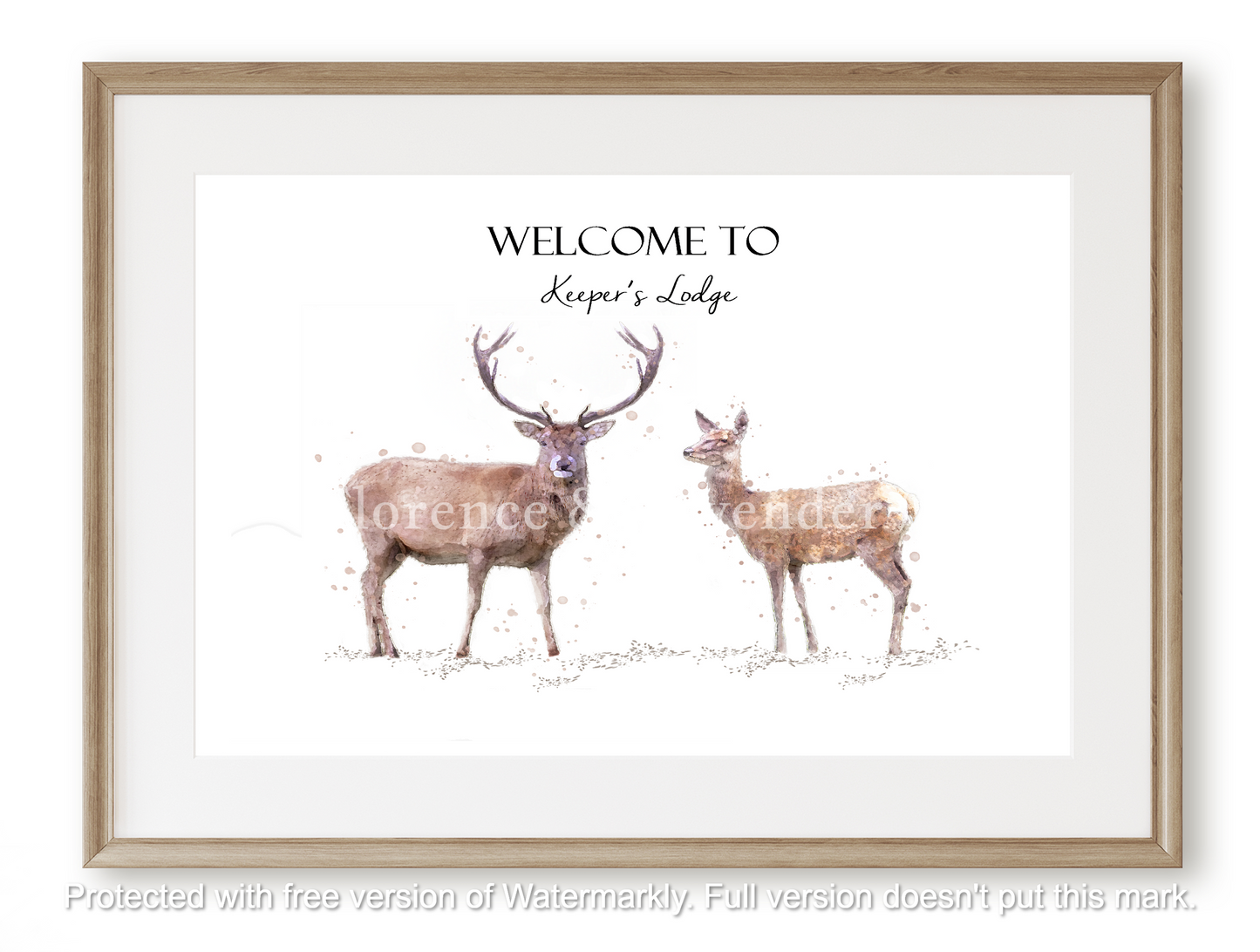 Personalised Deer Print - Florence & Lavender