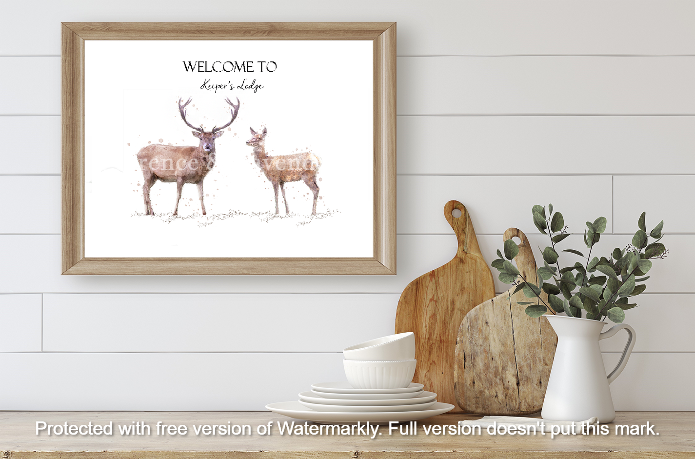 Personalised Deer Print - Florence & Lavender