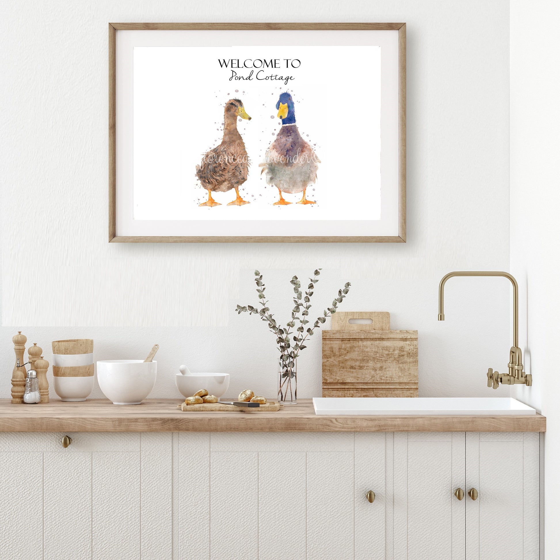 Personalised Duck Print - Florence & Lavender